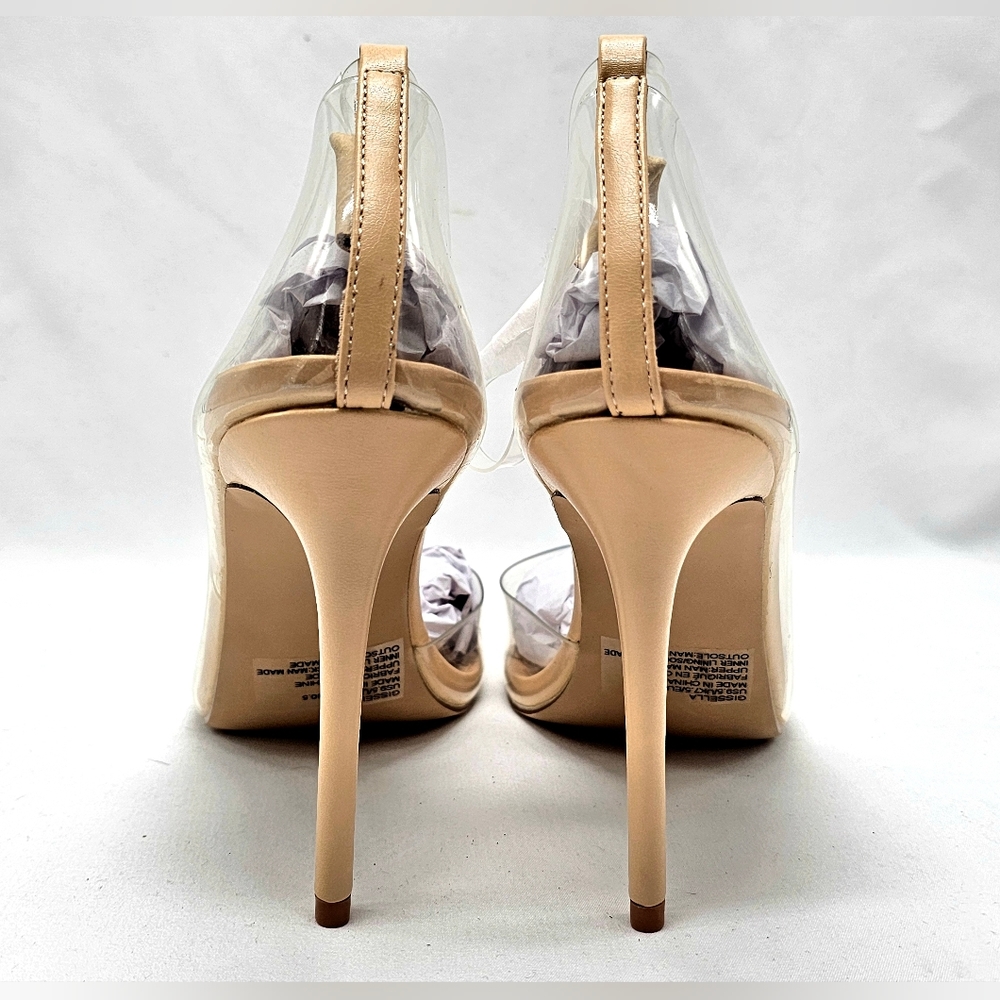 SHOE DAZZLE - Gissella - Clear Heels Ankle Strap Stiletto Pumps - Size 9.5 - Picture 8 of 12